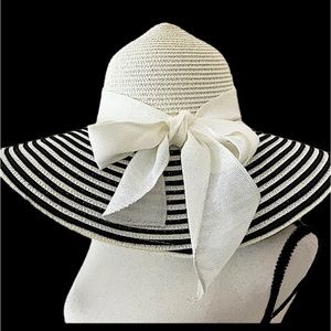 Classic Ribbon Floppy Straw Hat NWOT